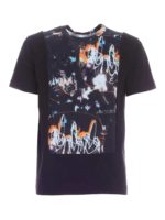 T-shirt nera con stampa astratta