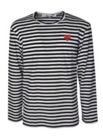 T-shirt Red Heart a maniche lunghe nera e bia