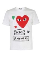 T-shirt in cotone con cuori e logo