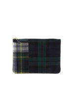 Pochette blu e verde motivo tartan