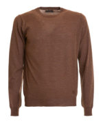Pull Col Rond Marron Pour Homme