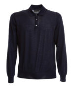 Polo in misto seta a manica lunga