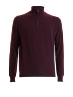 Pullover a collo alto in lana con zip