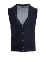 Gilet in maglia di lana blu