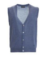 Gilet in maglia di lana azzurro