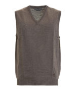 Gilet in pura lana con scollo a V