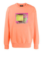 Felpa in cotone con stampa gommata