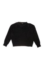 Felpa girocollo borchiata nera