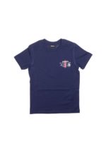 T-shirt blu con logo sul petto