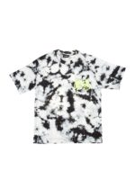 T-shirt stampa tie-dye nera e bianca