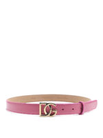 Cintura in pelle rosa con logo DG in metallo