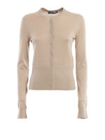 Cardigan in seta con fondi a costine