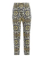 Pantaloni in cotone stampa maiolica
