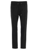 Pantaloni jogging gessati neri