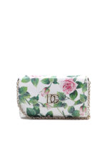 Clutch in pelle con stampa rose