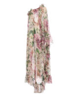 Abito monospalla in seta floreale