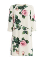 Abito corto con stampa Tropical Rose