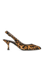 Decollete slingback leopardate in cavallino