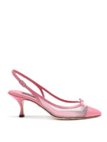 Decollete Lori in pelle stampa rettile e mesh