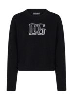 Pullover logo intarsiato nero