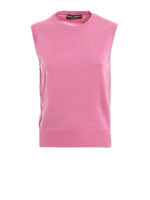 Gilet girocollo in seta con fondi a costine