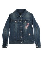 Giubbotto in denim  con fiori