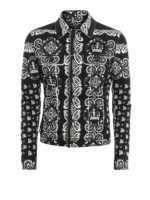 Giacca in denim con stampe logo