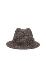 Cappello Fedora in tweed marrone