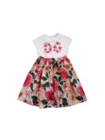 Abito con stampa a fiori bianco