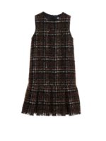 Vestito corto in tweed lam marrone