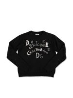 Maglione nero con intarsio logo