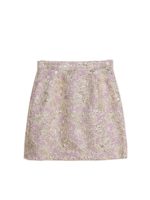 Gonna corta intarsi lame rosa