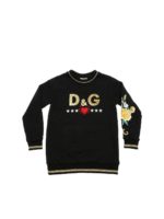 Felpa nera con logo in paillettes