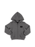 Felpa grigia con zip e cappuccio