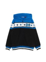 Felpa Stelle con cappuccio e zip blu