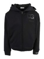 Felpa total black con cappuccio