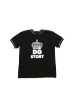 T-shirt nera con stampa corona bianca