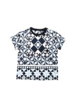T-shirt con stampa geometrica blu