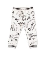 Pantaloni bianchi allover logo