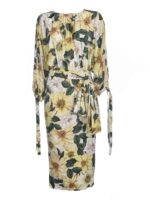 Vestito midi stampa a fiori giallo