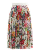 Gonna lunga in chiffon di seta a fiori