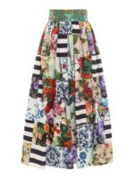 Gonna a pieghe Sicilian Patchwork