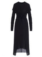 Vestito drappeggiato con rosa nero