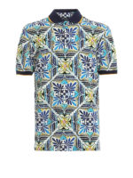 Polo in cotone stampa maiolica