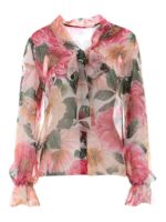 Camicia con stampa camelie