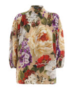 Camicia oversize in seta floreale