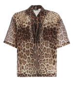 Camicia in nylon stampa leopardata