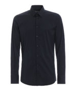 Camicia in cotone stretch blu scuro