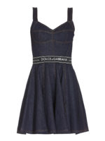 Abito denim con scollo a cuore