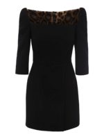 Vestito corto in misto lana